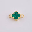 Herraje Trebol Malaquita Verde 0.45 g / 1/2 in Oro Amarillo 18K
