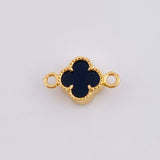 Charm Clover Black Onyx 0.55 g / 1/2 in Yellow Gold 18K