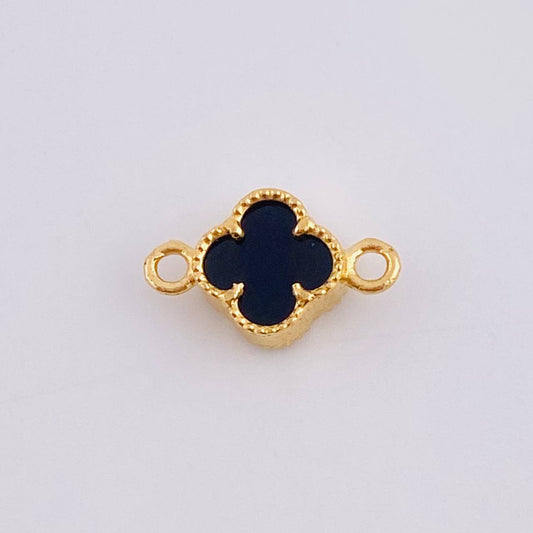 Clover Charm Black Onyx 0.5 g / 1/2 in 18K Yellow Gold