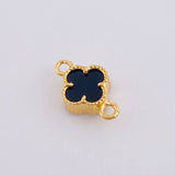 Charm Clover Black Onyx 0.55 g / 1/2 in Yellow Gold 18K