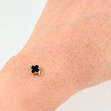 Herraje Trebol Onix Negro 0.5 g / 1/2 in Oro Amarillo 18K