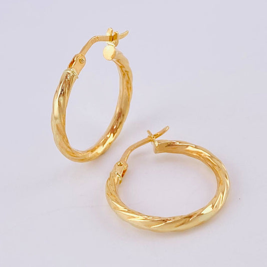 Hoop Earrings Entorchadas 1.6 g / 3/4 in Yellow Gold 18K