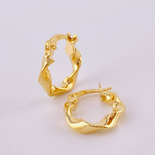 Hoop Earrings Demi 1 g / 1/2 in 18K Yellow Gold