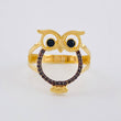 Owl Silhouette Ring 3.6 g / T7 3/4 18K Yellow Gold