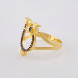Owl Silhouette Ring 3.6 g / T7 3/4 18K Yellow Gold