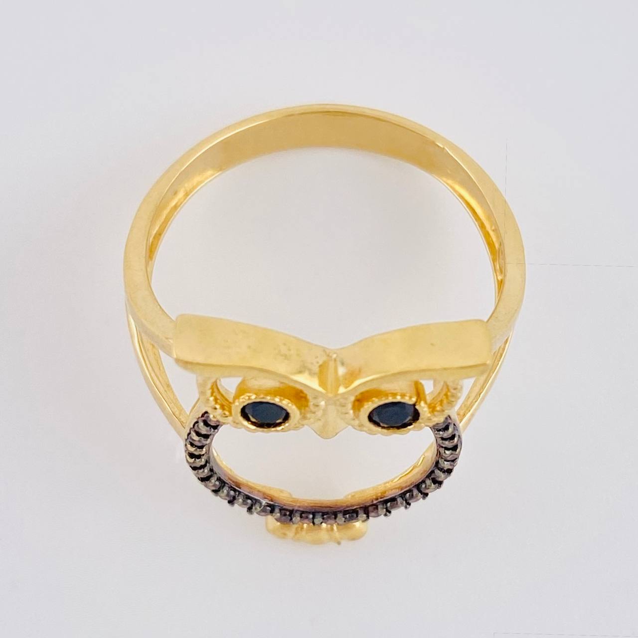 Owl Silhouette Ring 3.6 g / T7 3/4 18K Yellow Gold