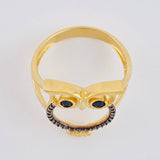 Owl Silhouette Ring 3.6 g / T7 3/4 18K Yellow Gold