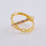 Chained Infinity Ring 3.25 g / T7 1/2 18K Yellow Gold