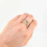 Perpendicular Waves Ring 7.05 g / T7 1/2 Yellow Gold 18K