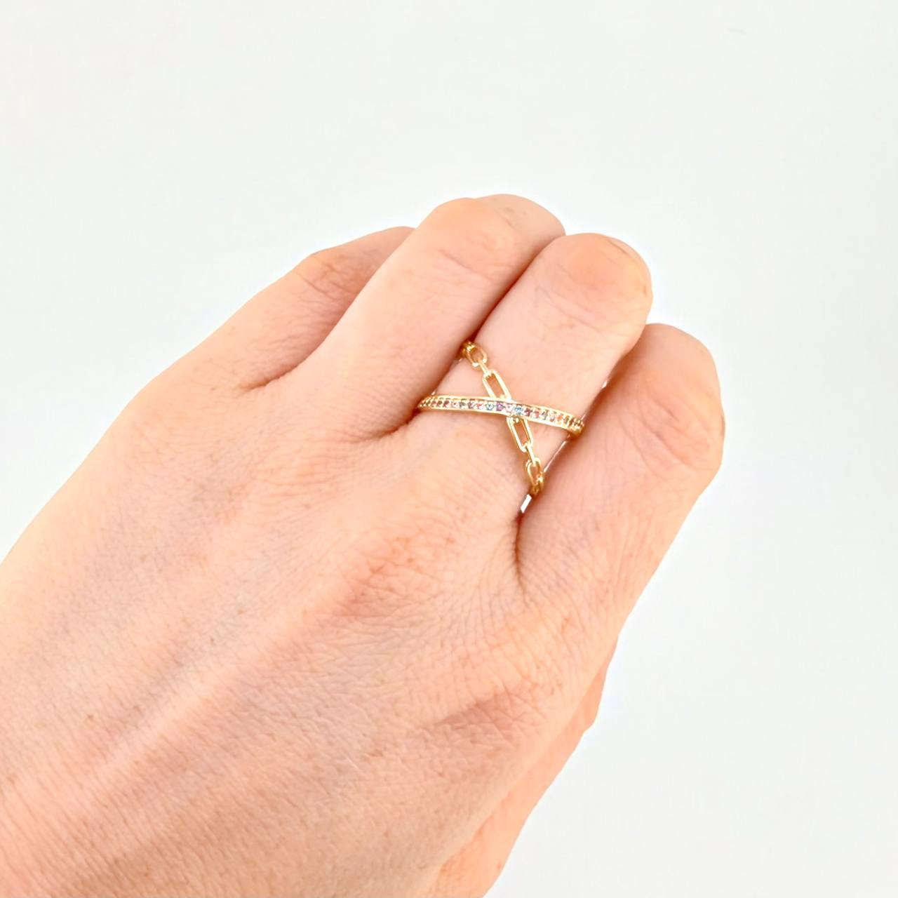 Chained Infinity Ring 3.25 g / T7 1/2 18K Yellow Gold