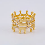 Reflective Eyes Crown Ring 7.3 g / T6 1/2 18K Yellow Gold