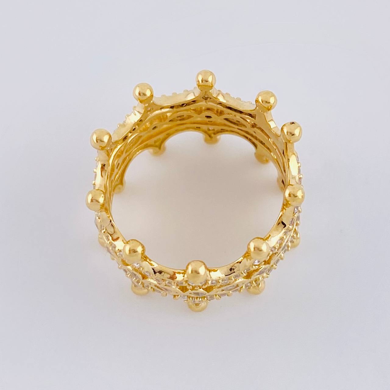 Reflective Eyes Crown Ring 7.3 g / T6 1/2 18K Yellow Gold