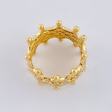 Reflective Eyes Crown Ring 7.3 g / T6 1/2 18K Yellow Gold