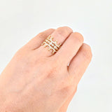 Reflective Eyes Crown Ring 7.3 g / T6 1/2 18K Yellow Gold