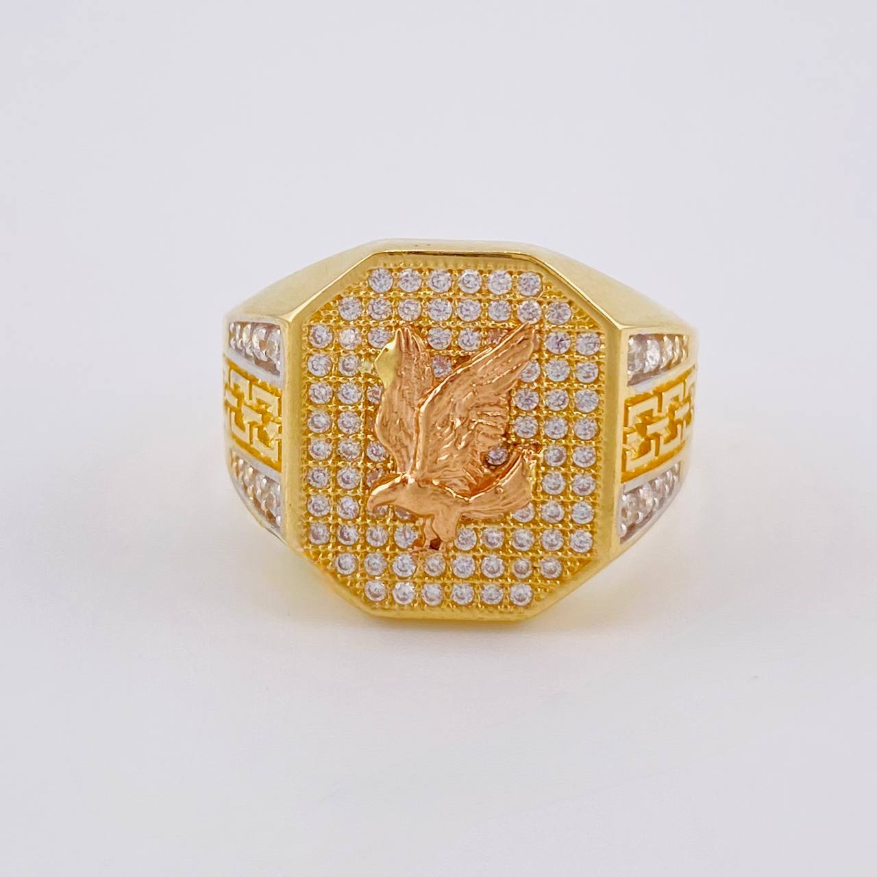 Anillo Marco Aguila Encadenada  9.35 g / T9 1/2 Tres Oros 18K