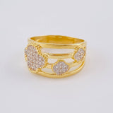 Pathway Clover Ring 4.25 g / T6 3/4 Two-Tone Yellow White Gold 18K