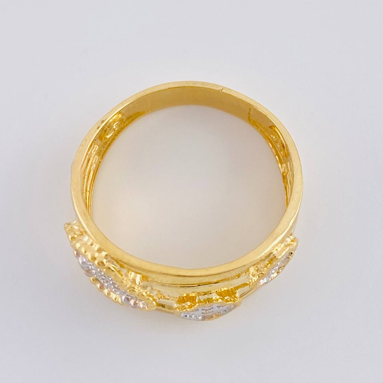 Pathway Clover Ring 4.25 g / T6 3/4 Two-Tone Yellow White Gold 18K