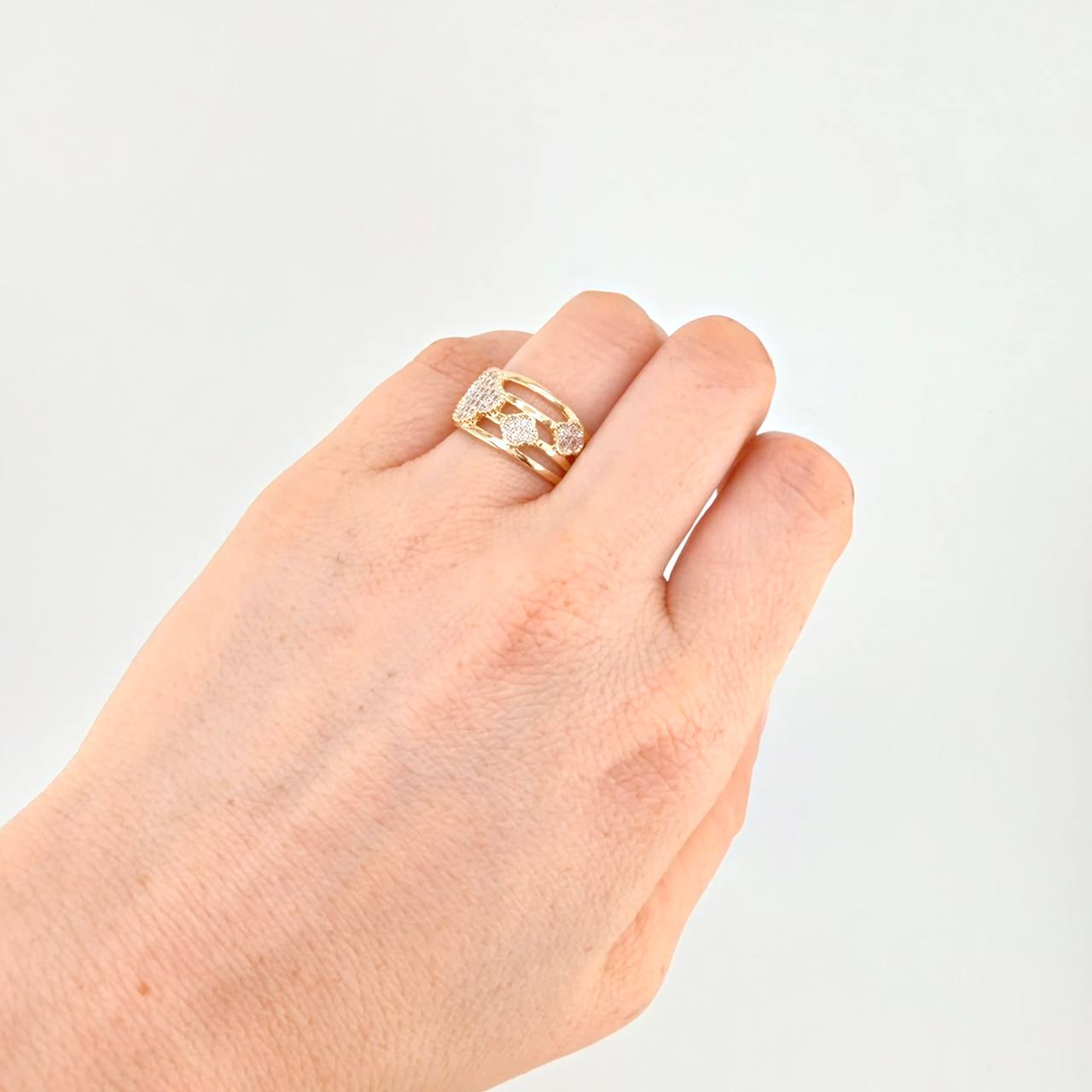 Pathway Clover Ring 4.25 g / T6 3/4 Two-Tone Yellow White Gold 18K