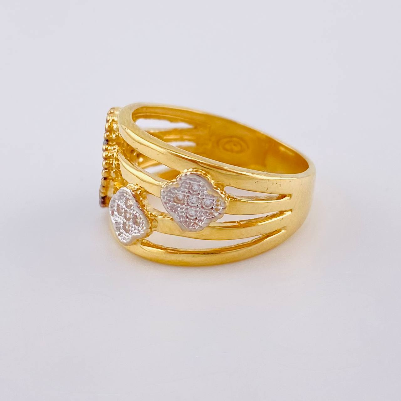 Pathway Clover Ring 4.95 g / T5 1/2 Two Yellow White Gold 18K