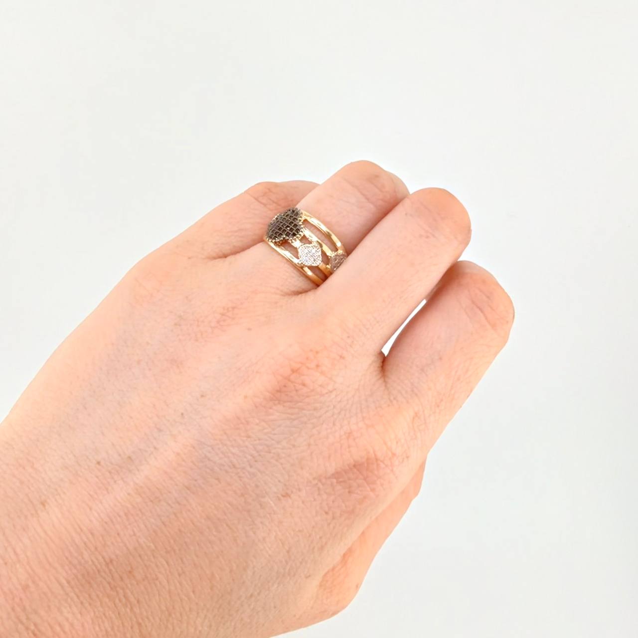 Pathway Clover Ring 4.95 g / T5 1/2 Two Yellow White Gold 18K