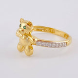 Bow Tie Bear Ring 2.4 g / T6 1/2 Two-Tone Yellow White Gold 18K