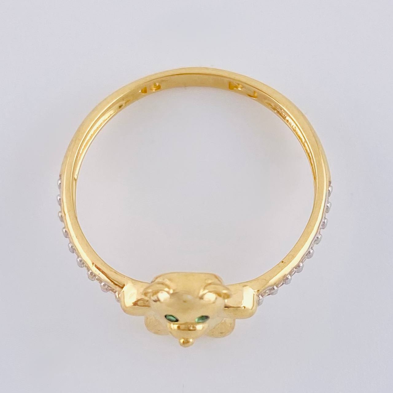 Bow Tie Bear Ring 2.4 g / T6 1/2 Two-Tone Yellow White Gold 18K