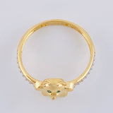 Bow Tie Bear Ring 2.4 g / T6 1/2 Two-Tone Yellow White Gold 18K