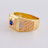 Anillo Recuadro Diamante En Relieve  7.95 g / T11 1/2 Tres Oros 18K