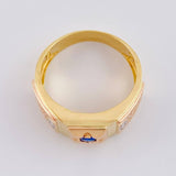 Anillo Recuadro Diamante En Relieve  7.95 g / T11 1/2 Tres Oros 18K