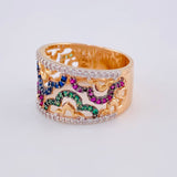 Floral Waves Ring 5.45 g / T7 1/4 Two-Tone White and Rose Gold 18K