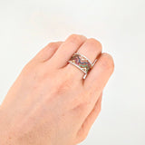 Floral Waves Ring 5.45 g / T7 1/4 Two-Tone White and Rose Gold 18K