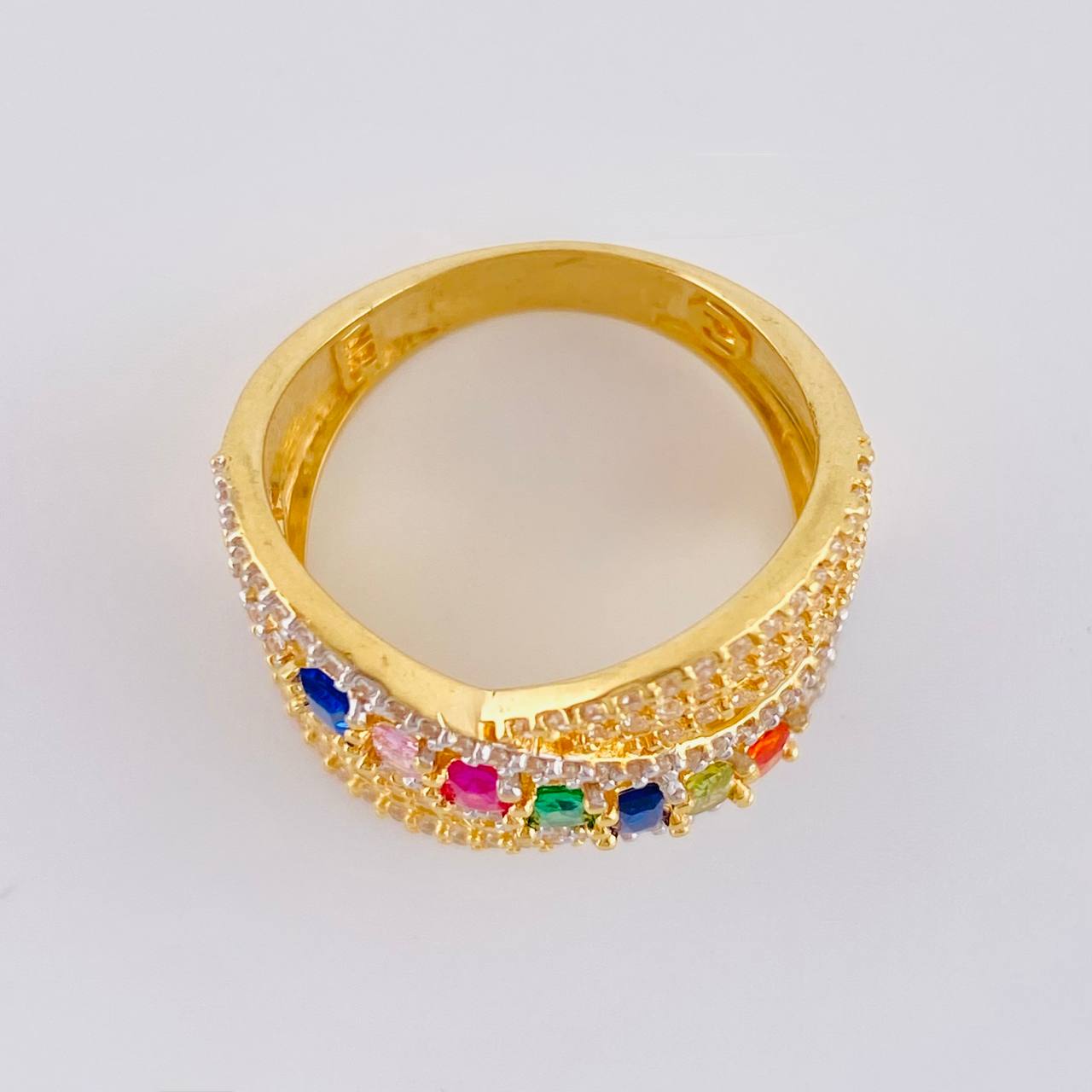 Perpendicular Waves Ring 7.05 g / T7 1/2 Yellow Gold 18K