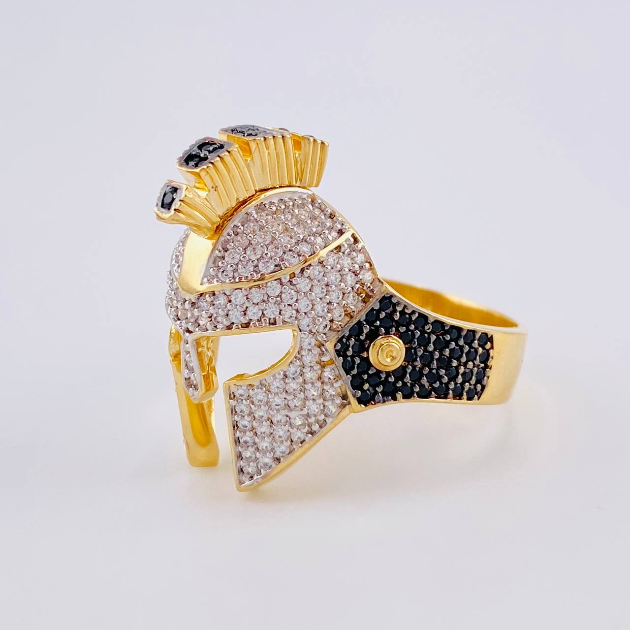 Anillo Gladiador  10.25 g / T12 Dos Oros Amarillo Blanco 18K
