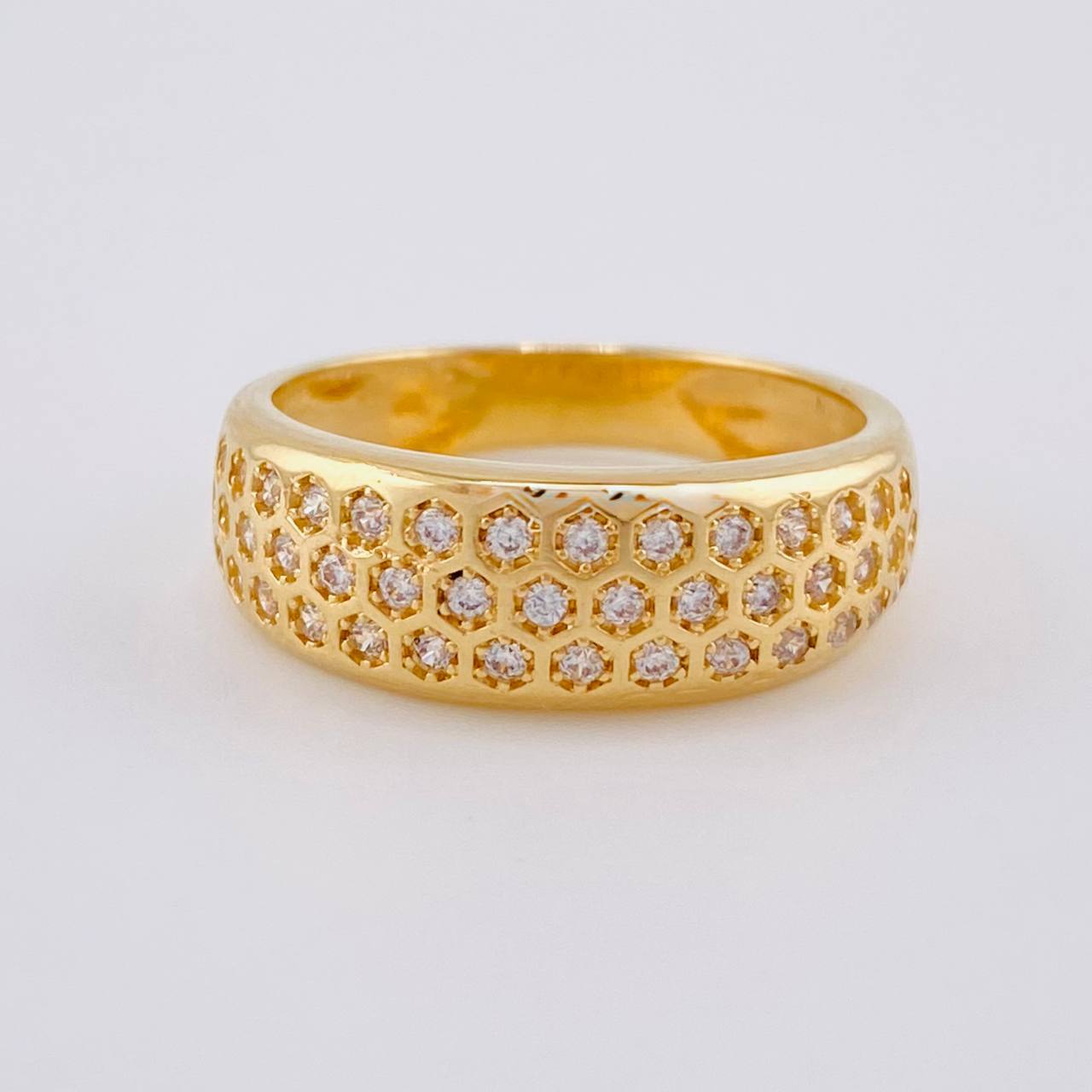 Royal Hexagon Ring 5.1 g / T7 3/4 18K Yellow Gold