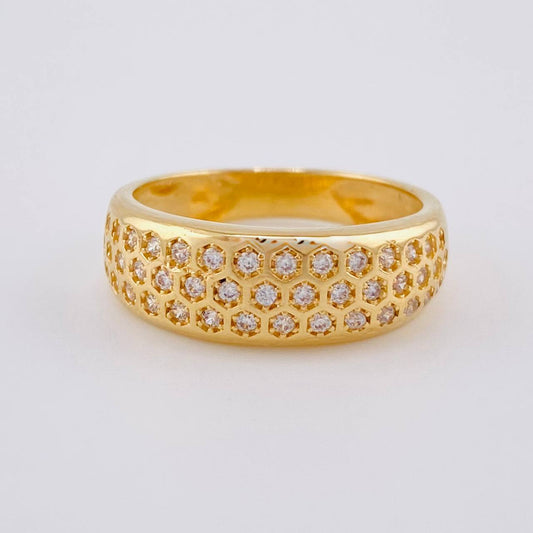 Anillo Hexagono Real  5.1 g / T7 3/4 Oro Amarillo 18K