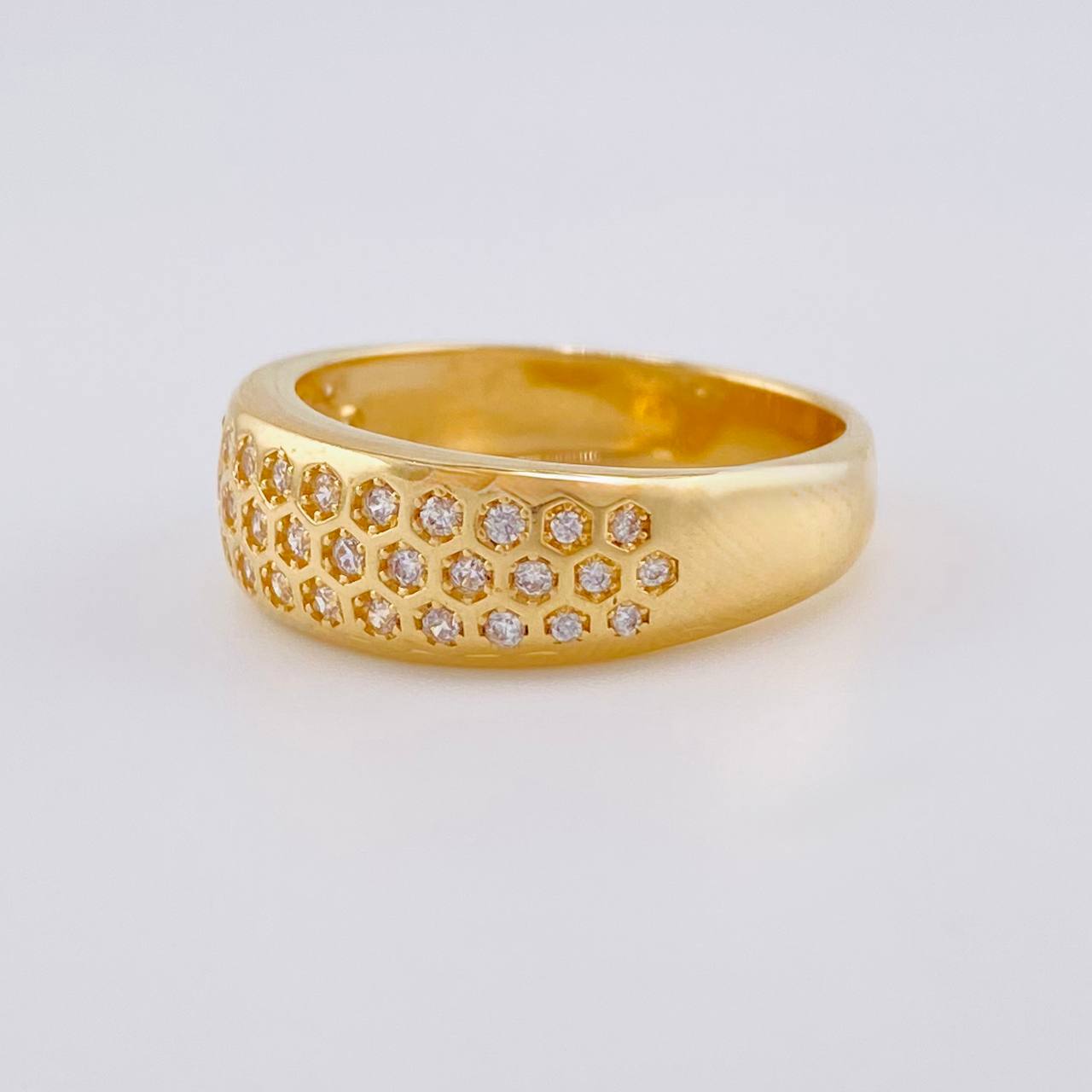Royal Hexagon Ring 5.1 g / T7 3/4 18K Yellow Gold
