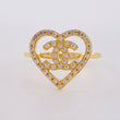 Heart Wave Cross Ring 2.6 g / T7 1/4 18K Yellow Gold