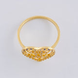Heart Wave Cross Ring 2.6 g / T7 1/4 18K Yellow Gold