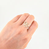 Heart Wave Cross Ring 2.6 g / T7 1/4 18K Yellow Gold