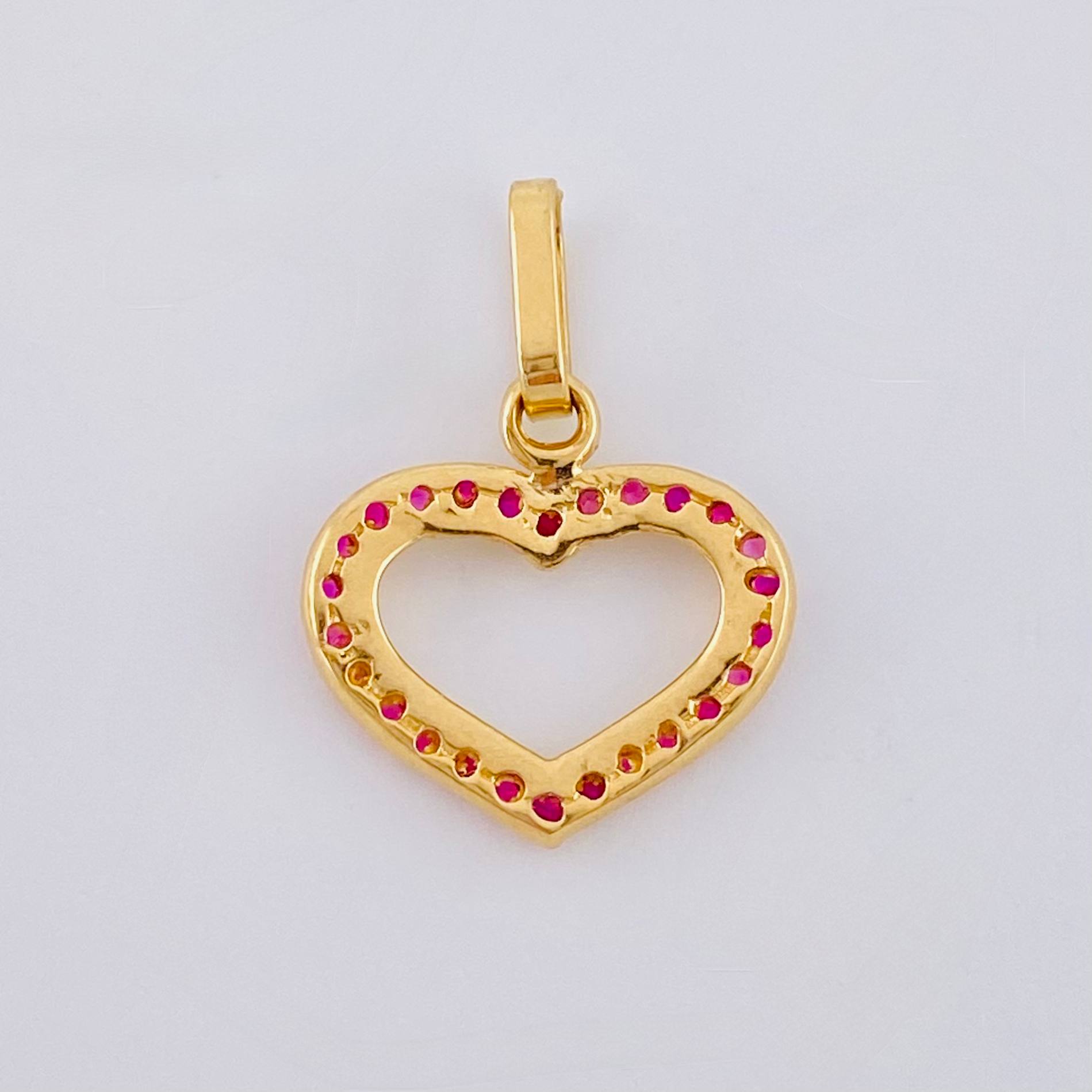 Pendant Heart Silhouette 0.85 g / 3/4 in Yellow Gold 18K