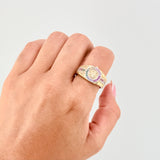 Anillo Cinturon Corona Arco Iris 5.2gr / T9 / Dos Oros Amarillo Blanco 18K ©