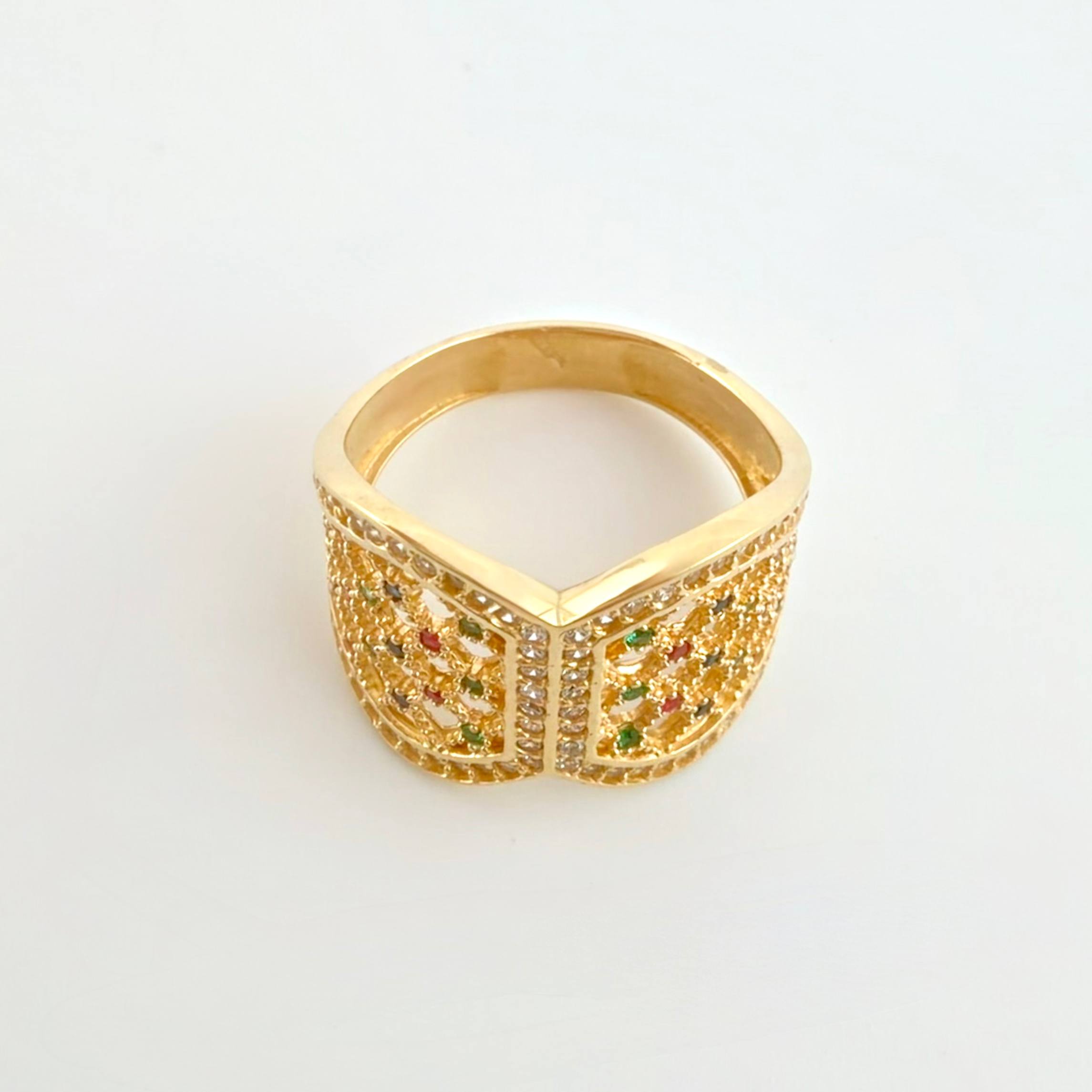 Anillo Corset Filigrama 4.2gr / T7 / Oro Amarillo 18K ©