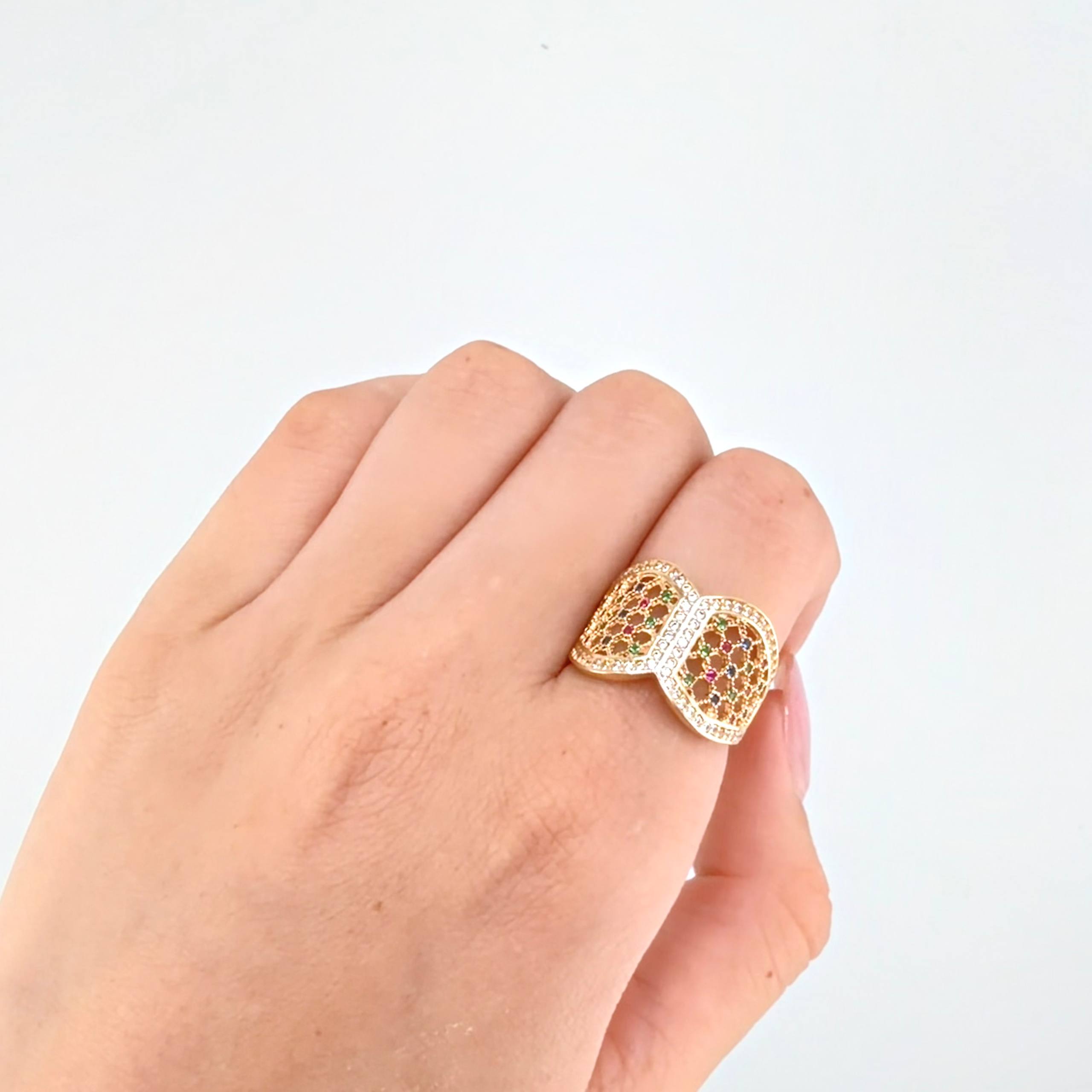 Anillo Corset Filigrama 4.2gr / T7 / Oro Amarillo 18K ©
