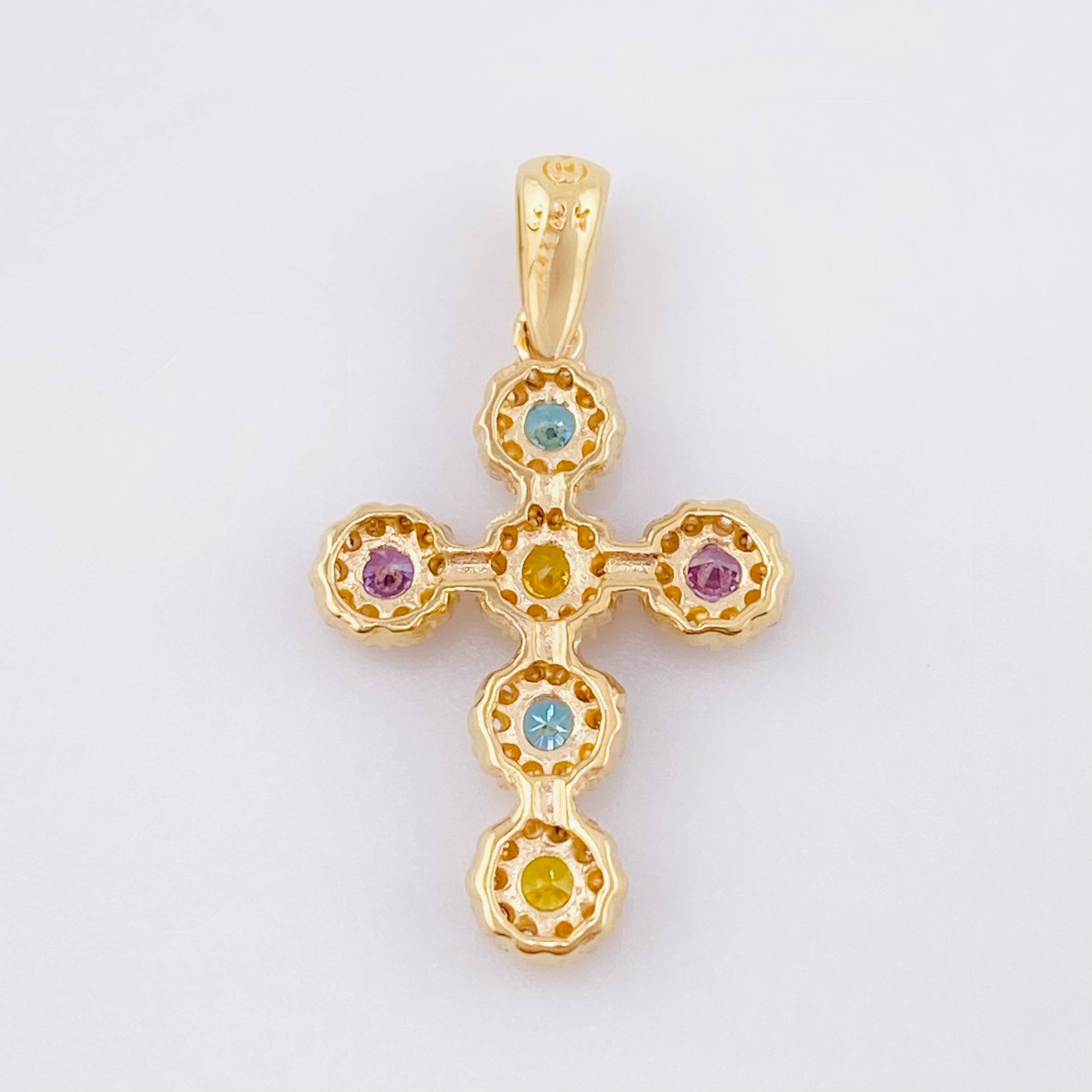 Dije Cruz Tupida 2.2gr / 1 in / Oro Amarillo 18K *