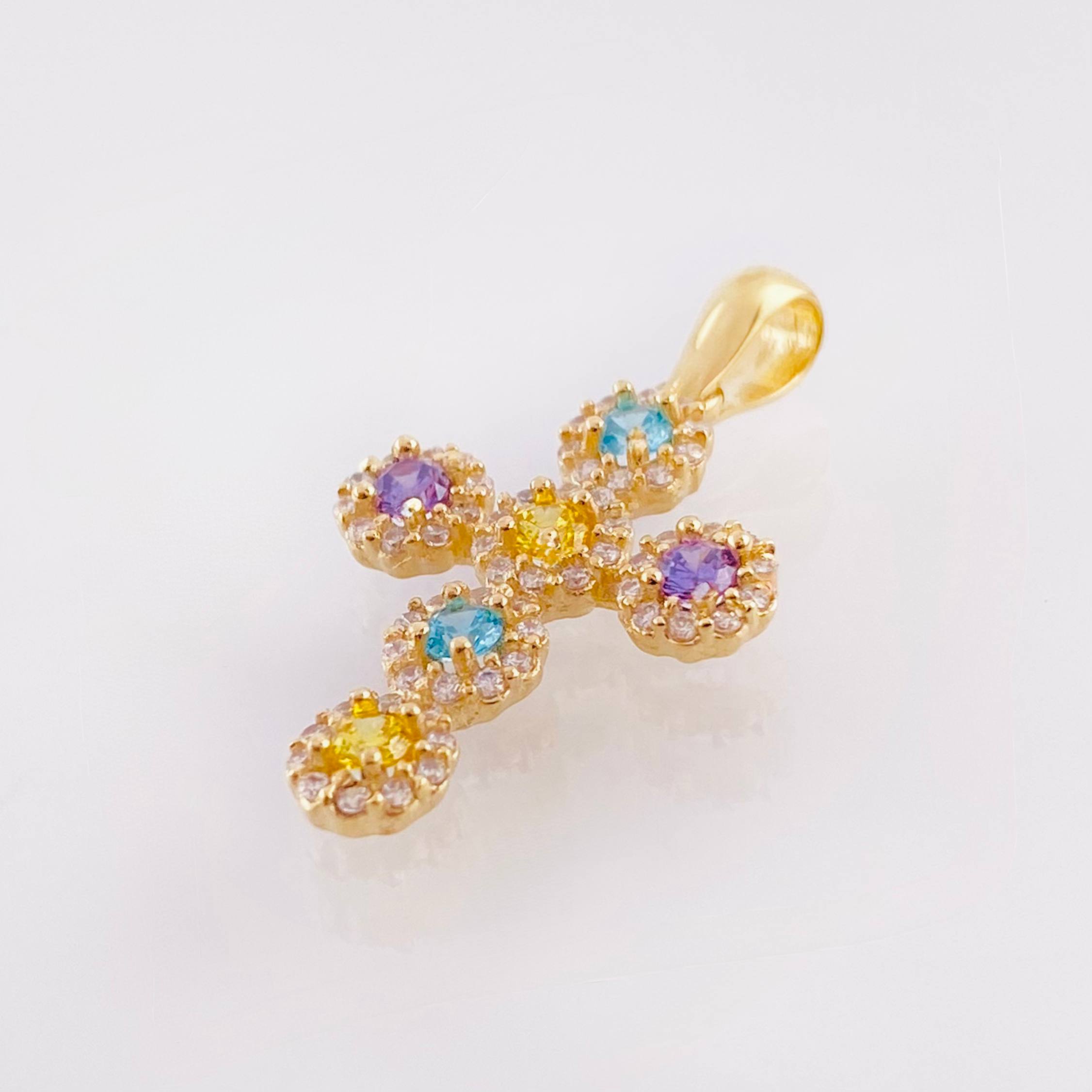 Dije Cruz Tupida 2.2gr / 1 in / Oro Amarillo 18K *