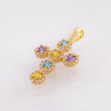 Dije Cruz Tupida 2.2gr / 1 in / Oro Amarillo 18K *