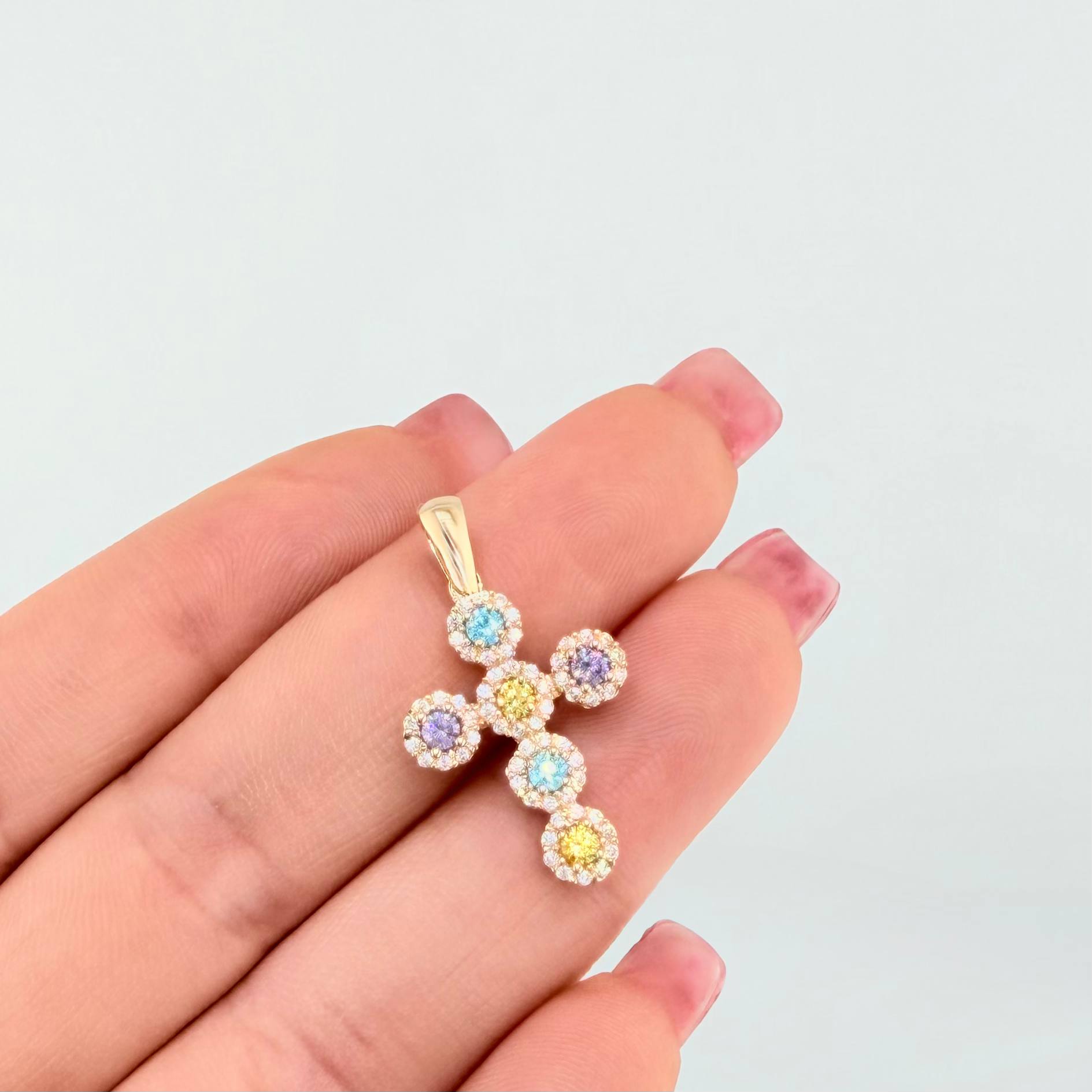 Dije Cruz Tupida 2.2gr / 1 in / Oro Amarillo 18K *