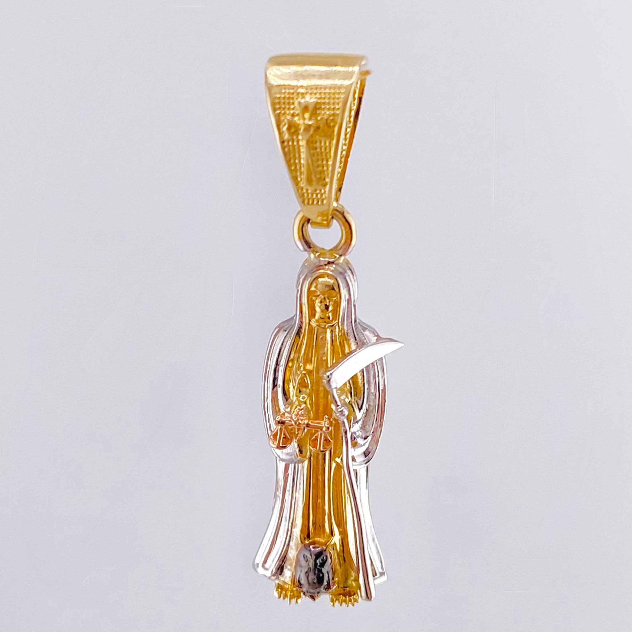 Dije Santa Muerte 2.5gr / 1 1/4 in / Tres Oros 18K *