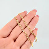 Pulso Garibaldi 1.8gr / 7 in / 3.2mm Oro Amarillo +3 18K *