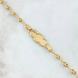 Pulso Bebé GC Placa Nube Bordeada Delfin 2.1gr / 13cm-3.2cm / Oro Amarillo 18K ©